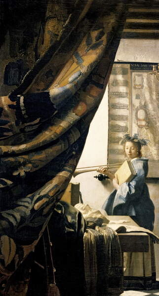 Плакат The Artist's Studio, c.1665-66 (oil on canvas)