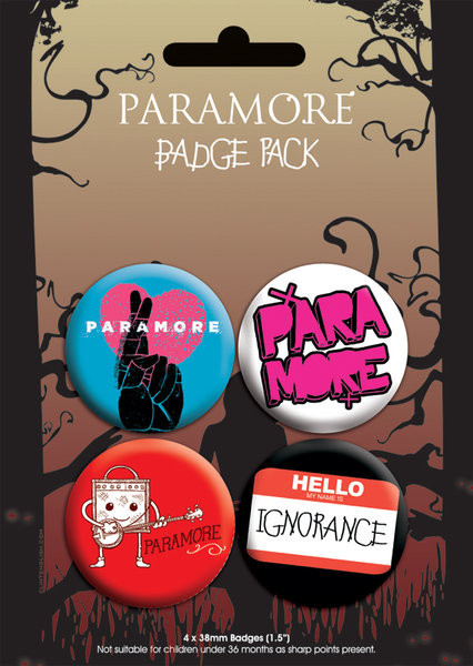 Комплект значки 4 броя PARAMORE - pack 2