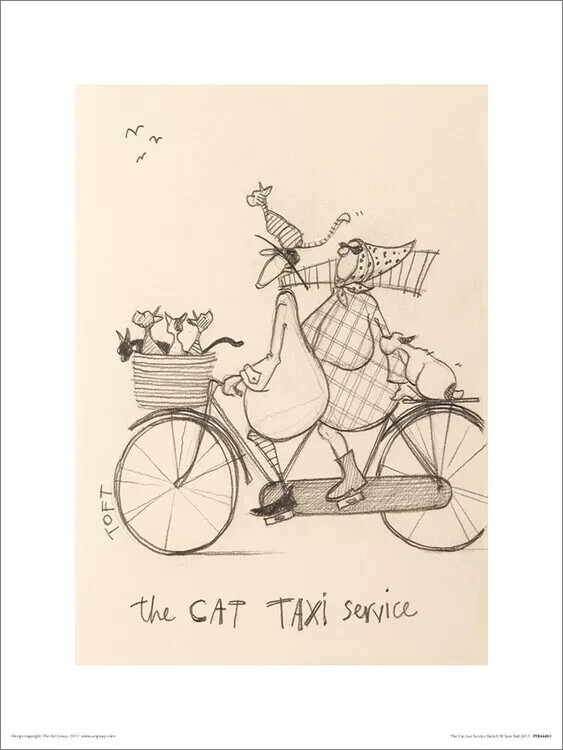 Художествен печат Sam Toft - The Cat Taxi Service