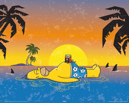 Плакат SIMPSONS - homer shark