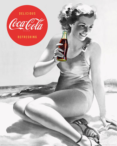Плакат COCA-COLA - beach