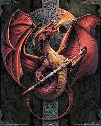 Poster ANNE STOKES - celtic dragon