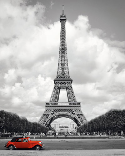 Poster Paris - red car