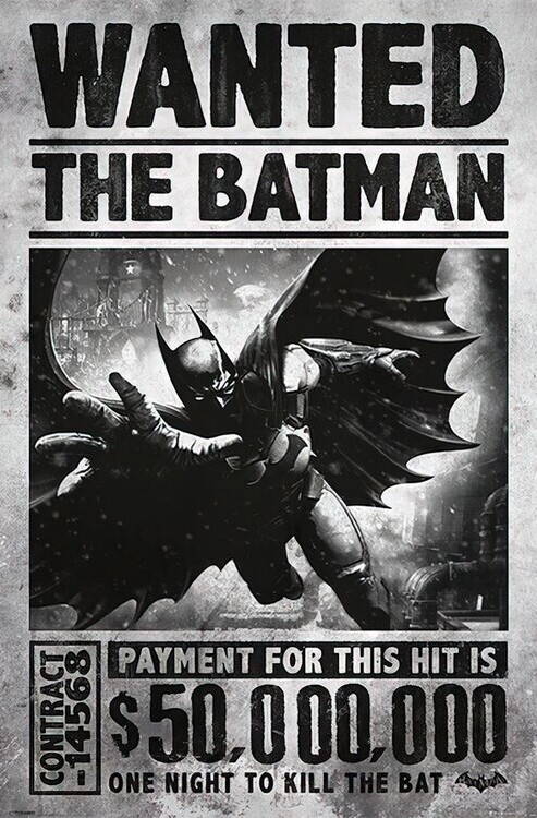 Poster Batman: Arkham Origins - Wanted | Wall Art | 3+1 FREE