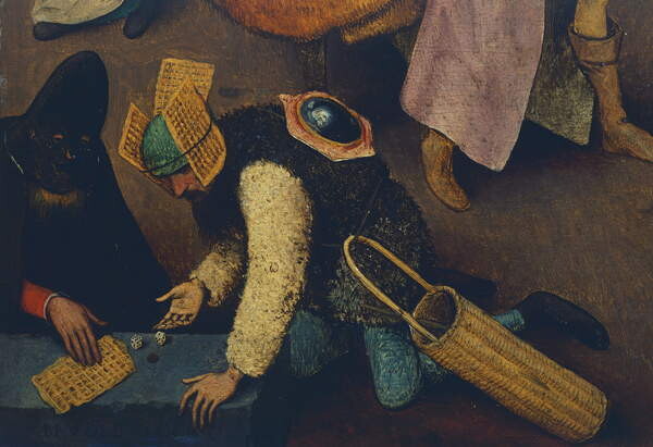 Плакат Dice players, detail from Fight between Carnival and Lent, 1559