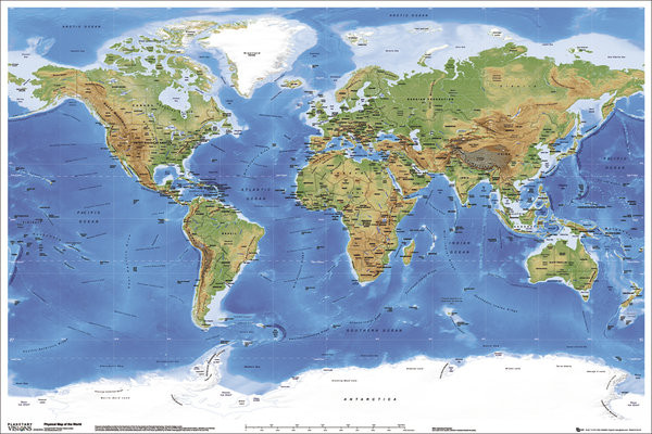 Плакат World Map - Psychical Map of the World