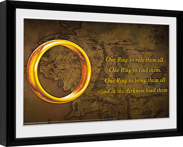 Kehystetty juliste Taru sormusten herrasta - One Ring