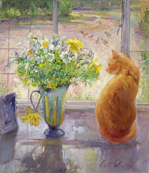 Плакат Striped Jug with Spring Flowers, 1992