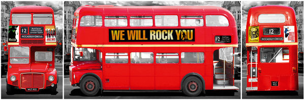 Плакат London - bus triptych