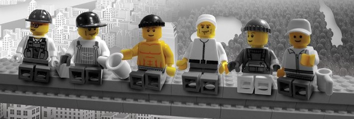 Плакат Lego - lunch on a skyscraper