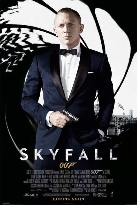 Poster JAMES BOND 007 - skyfall one sheet black
