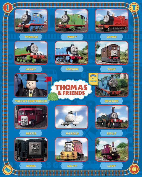 Poster THOMAS AND FRIENDS characters Wall Art 3+1 FREE