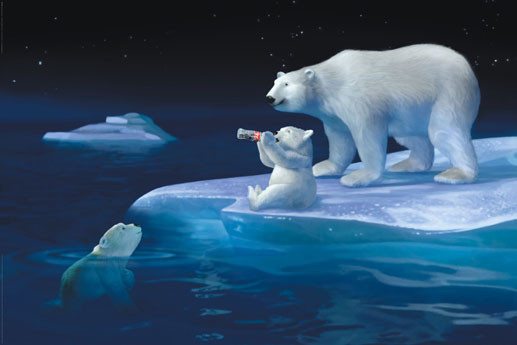 Плакат Coca Cola - polar bear swim
