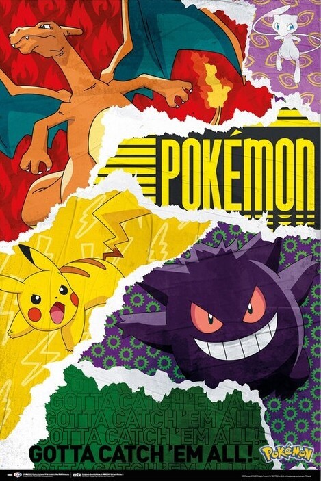 ポケモンカードゲーム DP ポスター pokemon poster 2006 Poster Pokémon - Gotta Catch Them All | Wall Art | 3+1 FREE