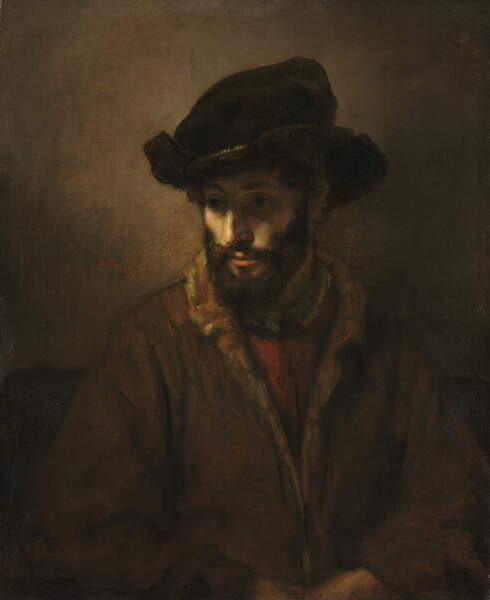 Картината върху платно A Bearded Man Wearing a Hat