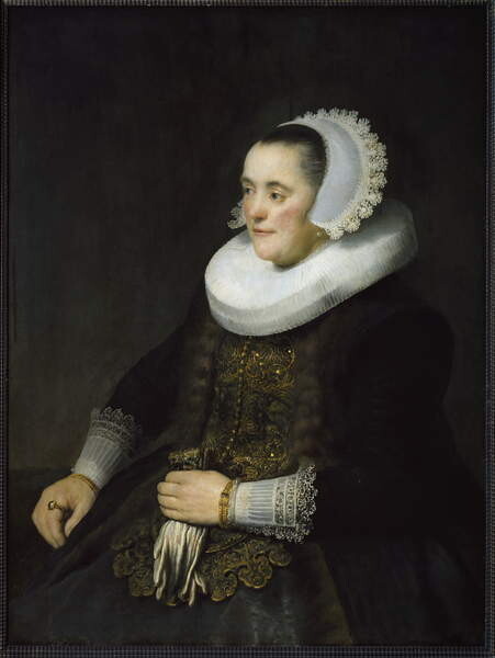 Плакат Portrait of a Dutch bourgeois woman wearing a ruff and a headdress.