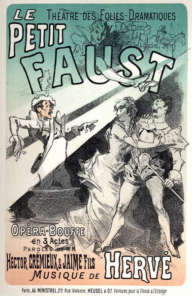 Наклейка The little Faust, operetta by Herve