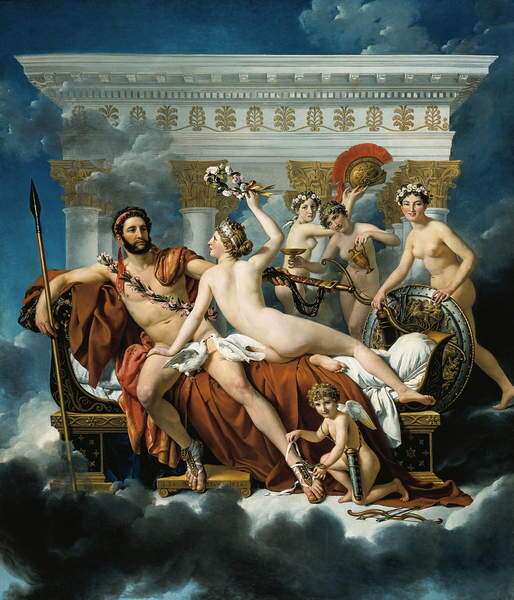 Плакат Mars disarmed by Venus and the Three Graces, 1824