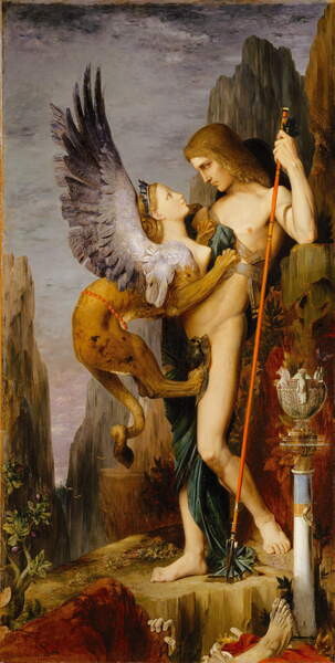 Плакат Oedipus and the Sphinx, 1864