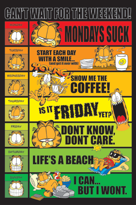 Плакат Garfield - days of the week