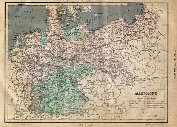 Плакат Map of Germany in 1891
