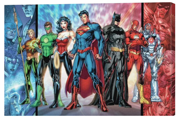 Τοποθετημένη εκτύπωση έργου τέχνης Justice League - United