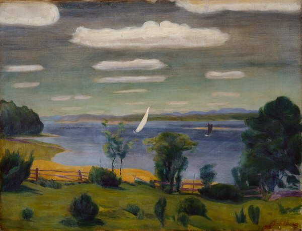Плакат Summer Day at Viksfjorden, Larvik, 1918