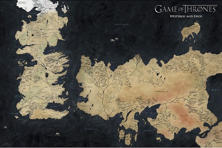 Poster Game of Thrones - Westeros Map