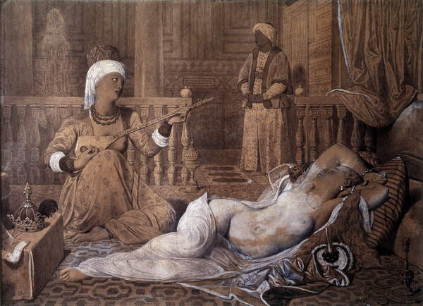 Плакат Odalisque à l'esclave
