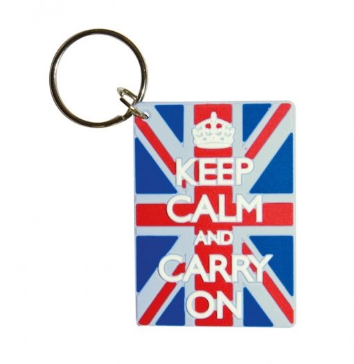 Keychain KEEP CALM & CARRY ON - union jack