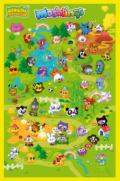 Poster Moshi monsters - moshling land | Wall Art | 3+1 FREE | Europosters