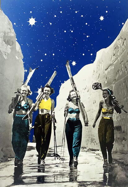 Плакат Skiing girls, 2022