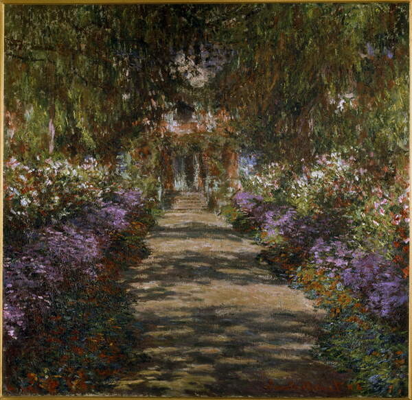 Принти на полотні Allee in the garden of Giverny