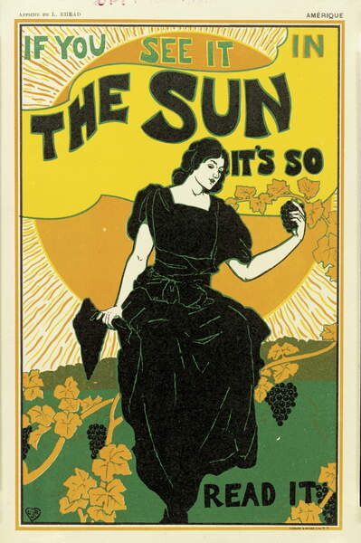Плакат 'The Sun' newspaper, 1895
