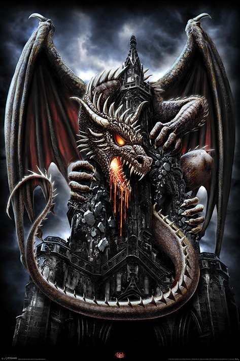 Плакат Spiral - dragon lava