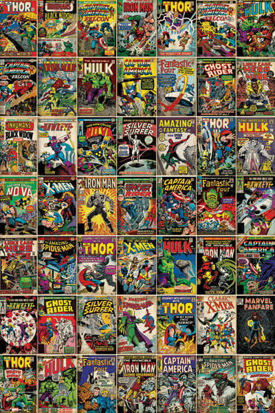 Плакат MARVEL - comic covers