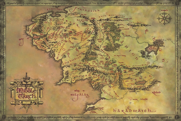 Принти на полотні The Lord of the Rings - Middle Earth