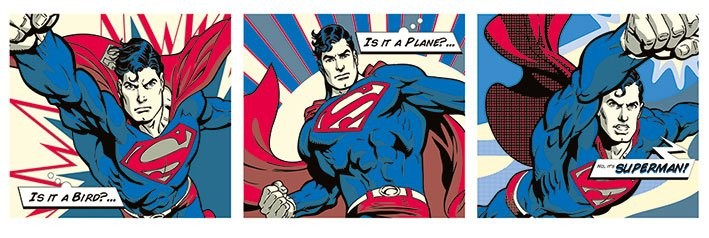 Плакат SUPERMAN - pop art triptych