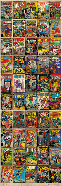 Плакат MARVEL - comic covers