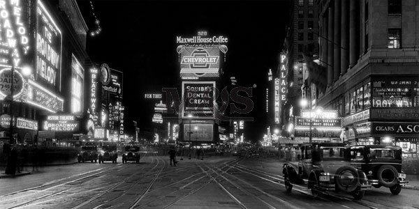 Times Square at night 1910 Картина