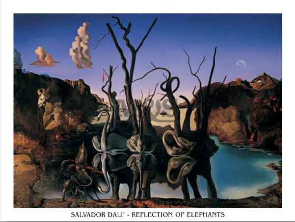 Impressão artística Reflection Of Elephants