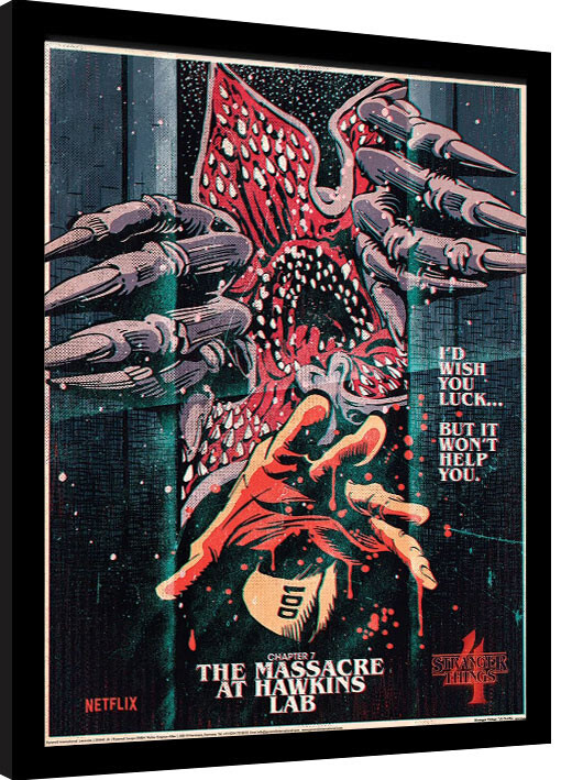 Poster emoldurado Stranger Things 4 - The Massacre At Hawkins Lab