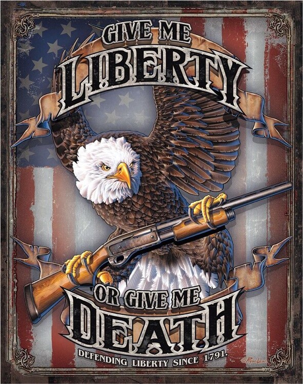 Μεταλλική πινακίδα Give Me Liberty