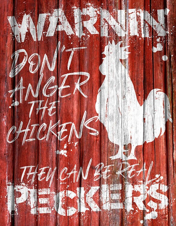 Mеталеві знак Chicken Warnin