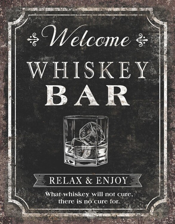 Metallikyltti Whiskey Bar