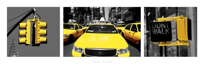 Poster New York - yellow triptych