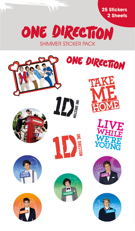 Stickers ONE DIRECTION - shimmer with glitter
