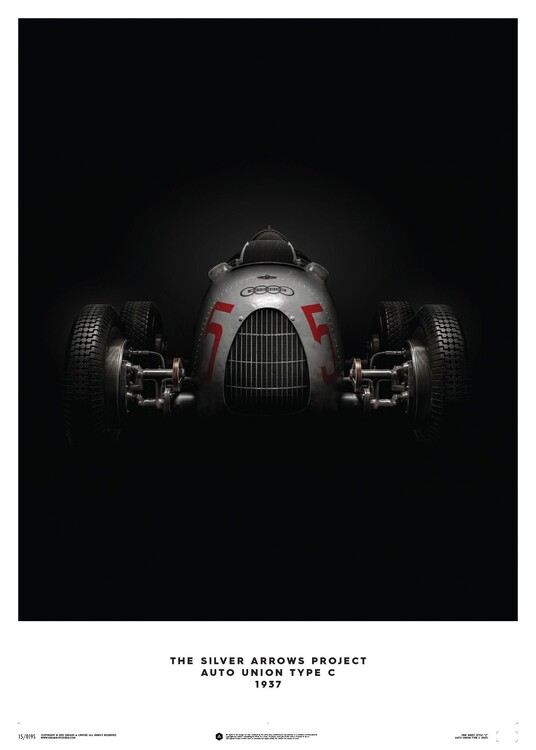 Художествен печат Auto Union Type C - Silver - 1937