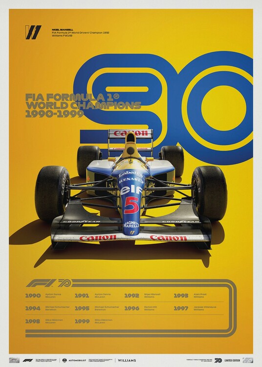 Художествен печат Formula 1 Decades - 90's Williams