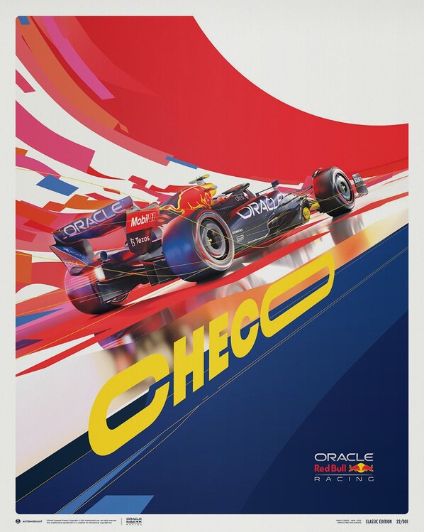 Εκτύπωση τέχνης Oracle Red Bull Racing - Sergio Perez - 2022